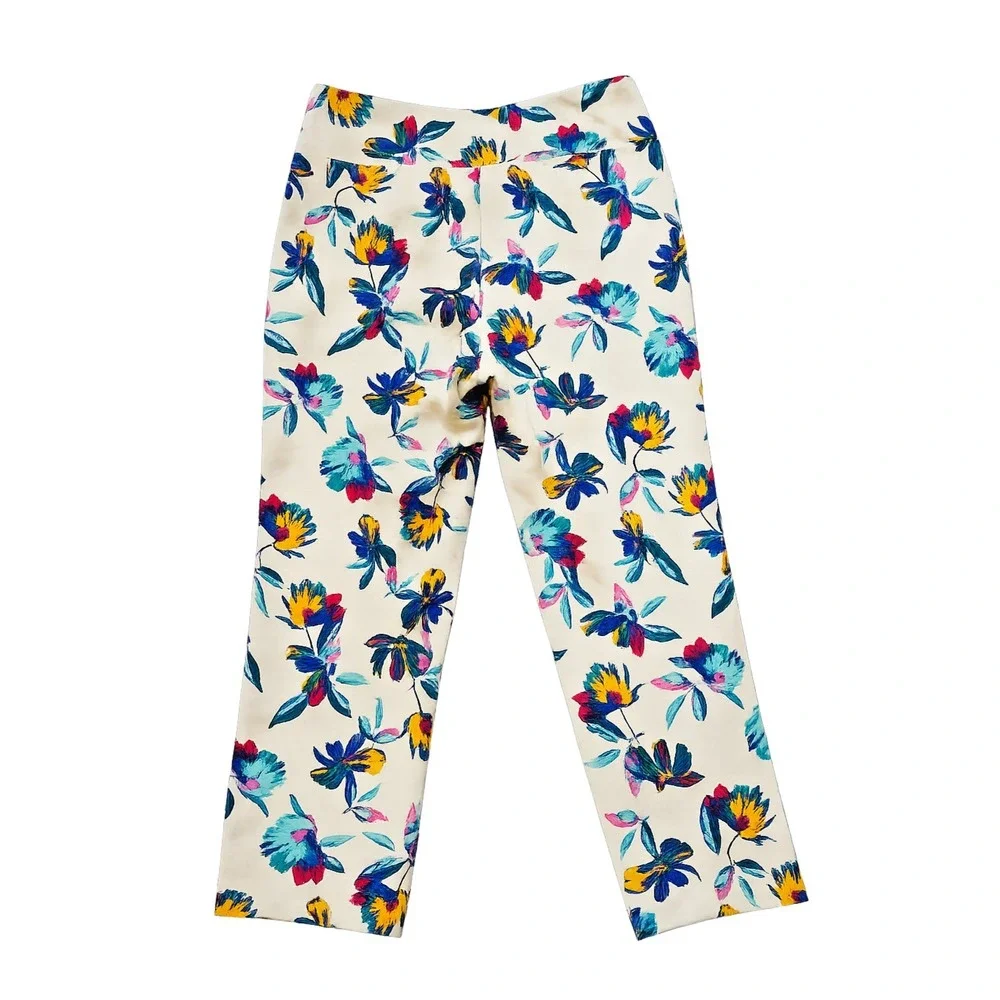 Soft‎ Surroundings Ankle Length Pants Womens Small Pull On Floral Fun Stretchy
